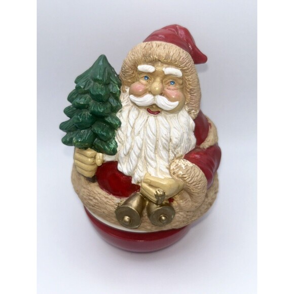 VTG. CHRISTMAS musical, Santa Claus is Coming to Town, wind up, Weeble Santa, - Picture 2 of 8